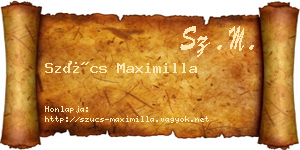Szűcs Maximilla névjegykártya